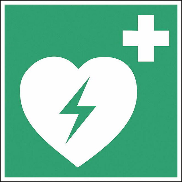 Symbol für einen Defibrillator